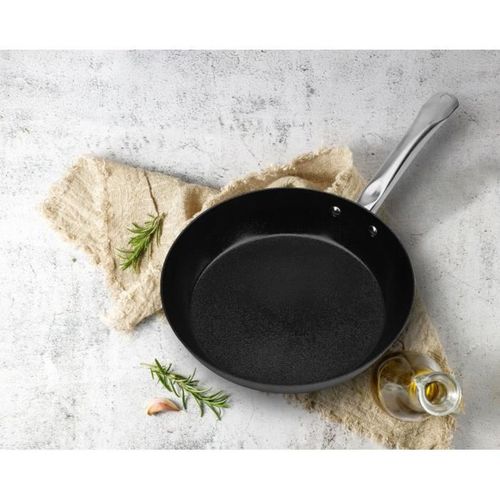 Poêle 28 Cm Acier Carbone Ceramica - Induction, Manche Inox Riveté