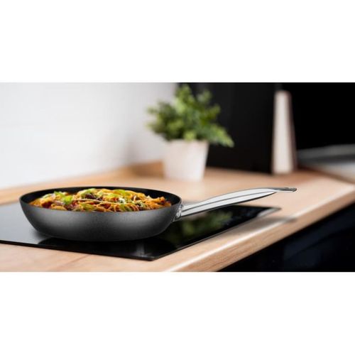 Poêle 28 Cm Acier Carbone Ceramica - Induction, Manche Inox Riveté