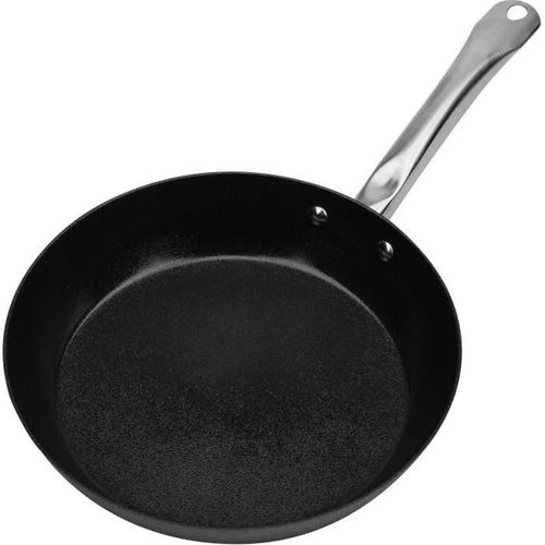 Poêle 28 Cm Acier Carbone Ceramica - Induction, Manche Inox Riveté