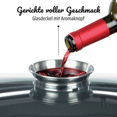 Cocotte 6 L Gourmet Granit - Induction, Couvercle Aroma, Revêtement Sans Pfas