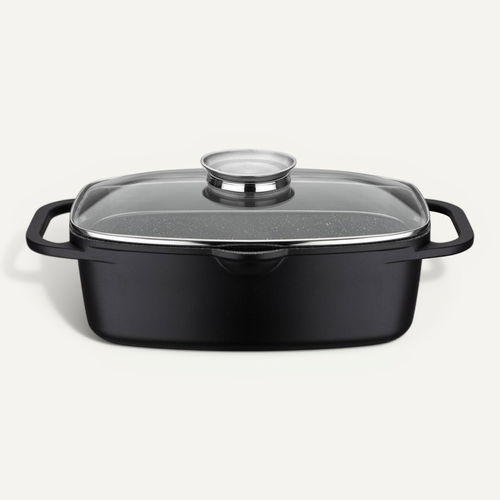 Cocotte 6 L Gourmet Granit - Induction, Couvercle Aroma, Revêtement Sans Pfas