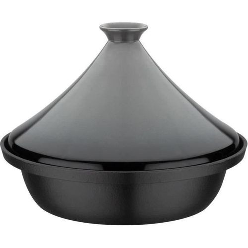 Tajine Fonte 30 Cm Avec Couvercle Céramique Gris — Compatible Induction