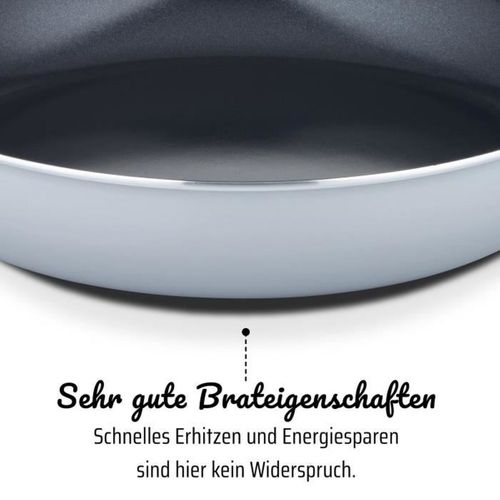 Poêle Professionnelle 28 Cm — Aluminium Forgé, Induction, Revêtement Vitaflon Quarzit