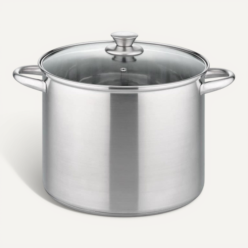 Rigo 26 Cm - Faitout 10 L Inox Induction, Couvercle Verre, Poignées Isolantes