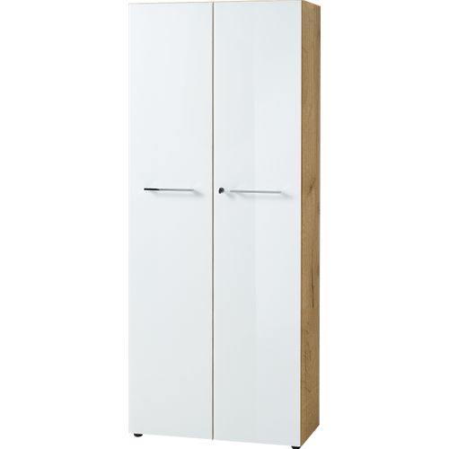 Armoire De Bureau Deux Portes 196 Cm Blanche Et Aspect Chêne Next