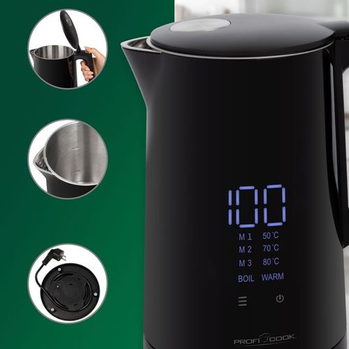 Bouilloire éléctrique Avec écran Tactile 1,7l  PC-wks1243