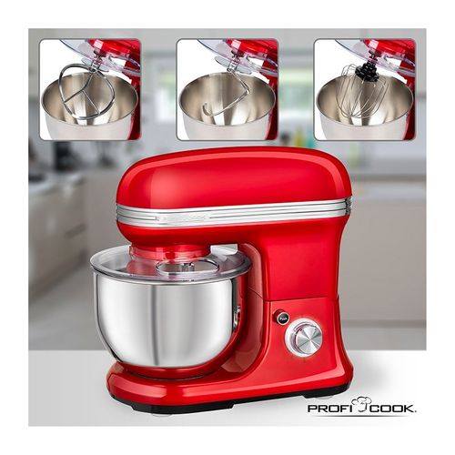 Robot Pétrin Multifonction 1200w Vintage  PC-km 1197 Rouge