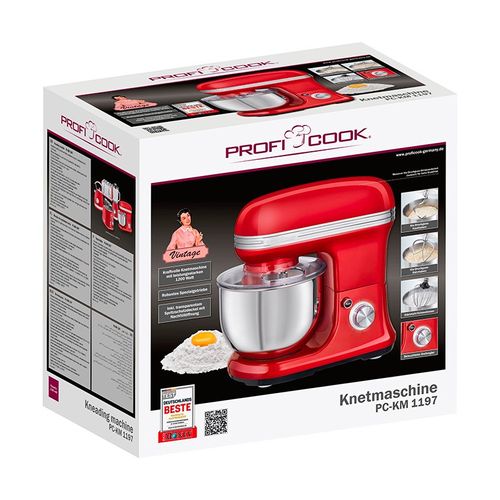 Robot Pétrin Multifonction 1200w Vintage  PC-km 1197 Rouge