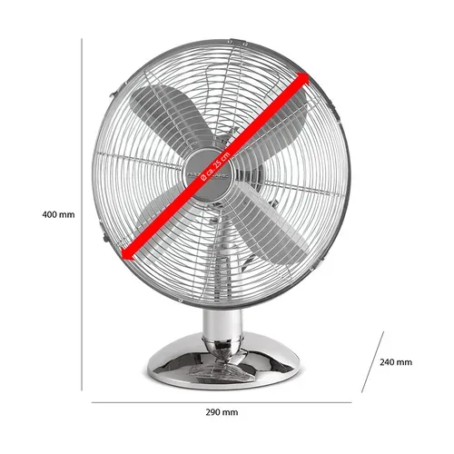 Ventilateur De Table Design Inox 25 Cm  PC-vl 3062 M