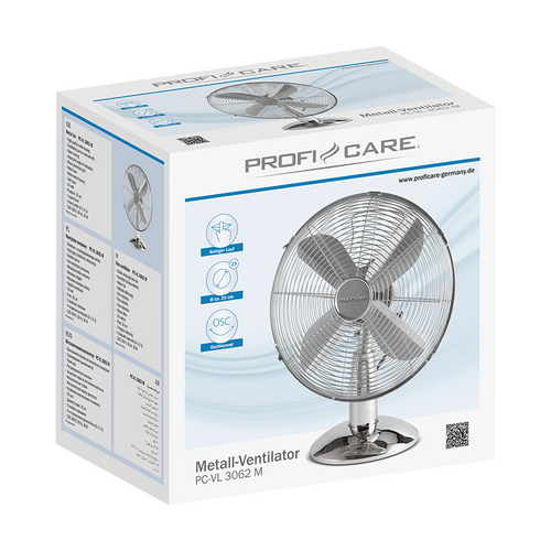 Ventilateur De Table Design Inox 25 Cm  PC-vl 3062 M