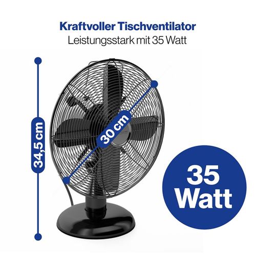 Ventilateur De Table Design Noir 30 Cm PC-vl3063m-noir