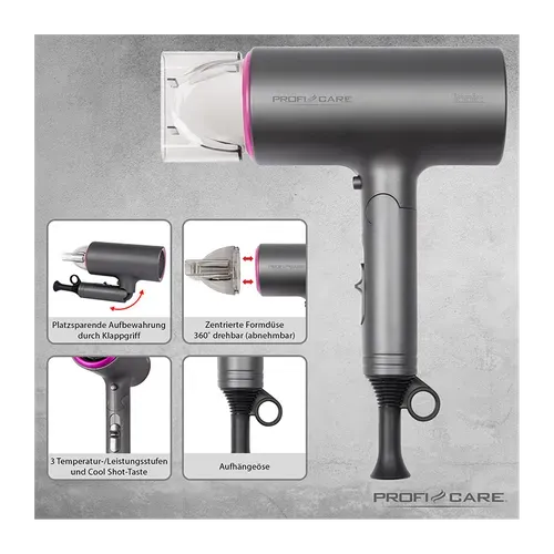 Sèche Cheveux Pliable 1600w Proficare PC-ht 3073 Rose