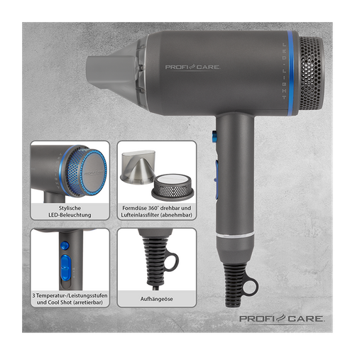 Séche-cheveux 1800w  PC-ht 3082 Bleu/anthracite