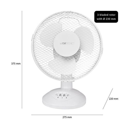 Ventilateur De Table Blanc Vl 3601 Clatronic