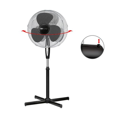 Ventilateur Sur Pied 40cm Avec Telecommande  Vl 3741s Noir
