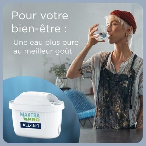 Carafe Filtrante - Marella Rouge - 2,4l Dont 1,4l D'eau Filtrée - 1 Cartouche Maxtra Pro All-in-1