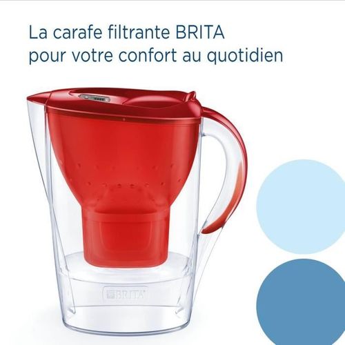 Carafe Filtrante - Marella Rouge - 2,4l Dont 1,4l D'eau Filtrée - 1 Cartouche Maxtra Pro All-in-1