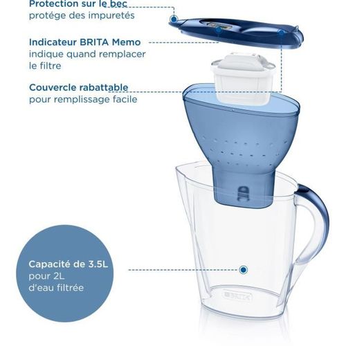 Carafe Filtrante XL 3,5 L Bleue Avec Cartouche Maxtra Pro