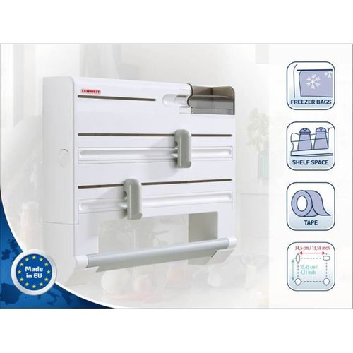 Dévidoir Mural Parat Plus – 3 Rouleaux, 6 Compartiments, Cutter Intégré