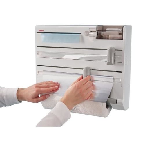 Dévidoir Mural Parat Plus – 3 Rouleaux, 6 Compartiments, Cutter Intégré