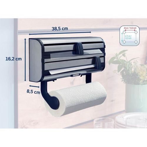 Leifheit LEIFHEIT Distributeur essuie tout papier aluminium film Parat Royal 25793 Leifheit devidoir mural pratique 3 rouleaux lames tran pas cher Leifheit LEIFHEIT Distributeur essuie tout papier aluminium film Parat Royal 25793 Leifheit devidoir mural pratique 3 rouleaux lames tran pas cher