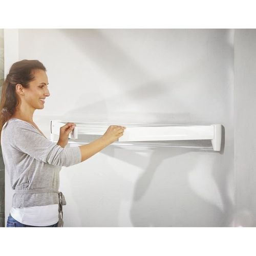 Séchoir Mural Telegant 36 Protect Plus 83201, 5 Barres De 72cm, Matériau Inoxydable, Blanc
