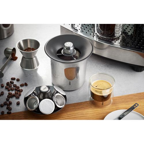 Bac à Marc De Café 1600ml Acier Inoxydable - Knock Box Professionnelle Avec Barre Tampon Intégrée Argenté