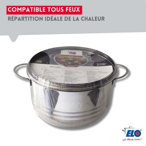 Faitout Haut 16 Cm En Acier Inoxydable Sans Pfas Elo Brillant