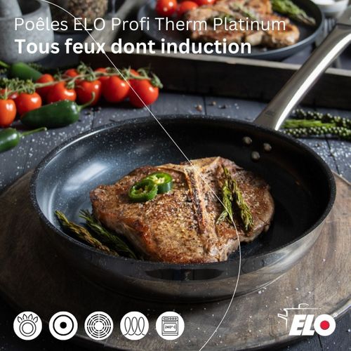 Poêle Céramique Sans Pfas 24 Cm Elo Profi Therm Platinum