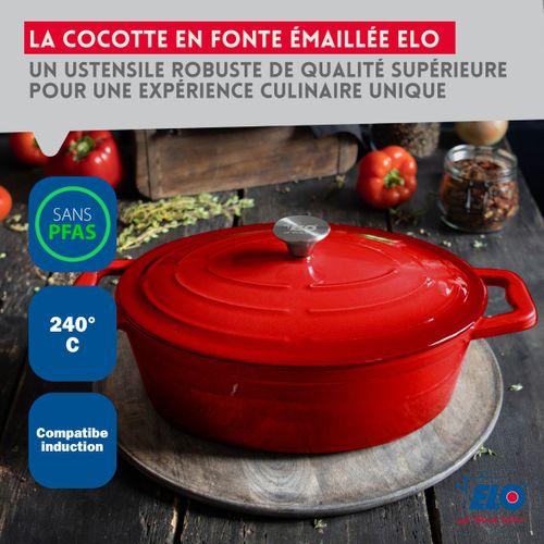 Cocotte 26 Cm En Fonte émaillée Gris Classique 4.5 L Elo