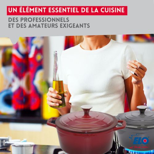 Cocotte 26 Cm En Fonte émaillée Gris Classique 4.5 L Elo