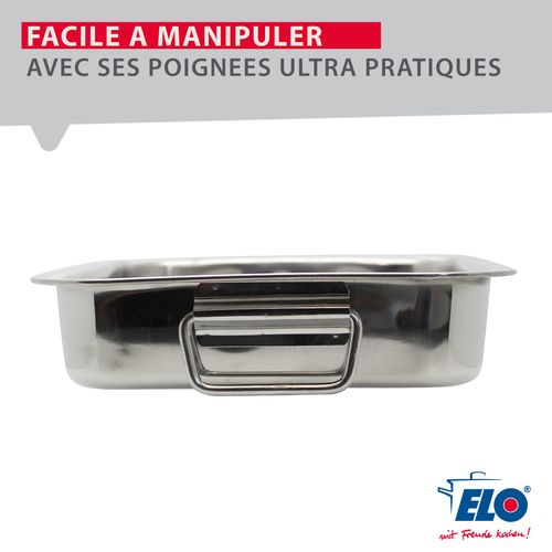 Plat Four En Inox Rectangulaire 32,5 X 24 X 6 Cm Elo Edition Red