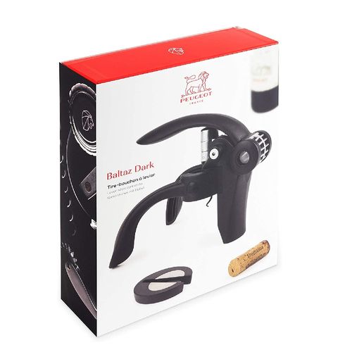 Tire-bouchon à Levier Noir Avec Coupe-capsule 14 Cm Baltazar Dark