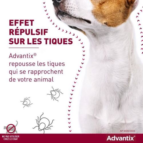 Advantix Chien Solution Antiparasitaire Petite Race 4 à 10kg 6 Pipettes