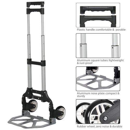 Diable pliable en aluminium chariot de transport avec bande élastique