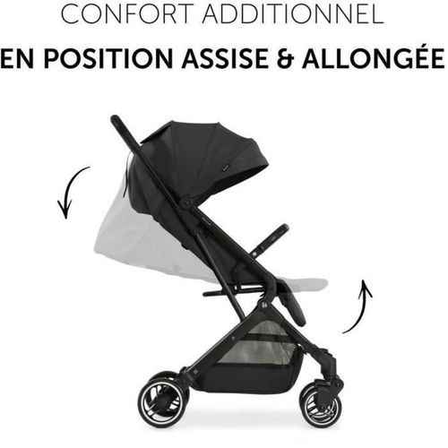 Poussette Compacte - Travel N Care - 4 Roues - Pliage à 1 Main - Noir