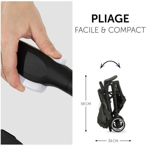 Poussette Compacte - Travel N Care - 4 Roues - Pliage à 1 Main - Olive