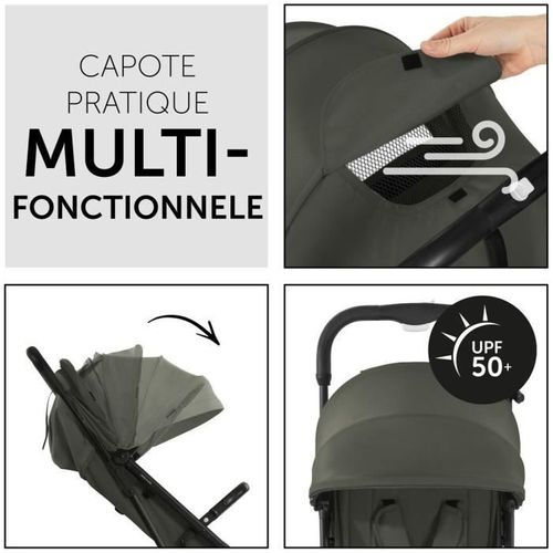 Poussette Compacte - Travel N Care - 4 Roues - Pliage à 1 Main - Olive