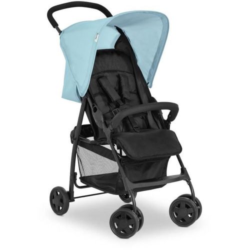 Poussette Canne - Sport - Pliable Et Inclinable - Capote Pare-soleil - 4 Roues - Noir / Bleu