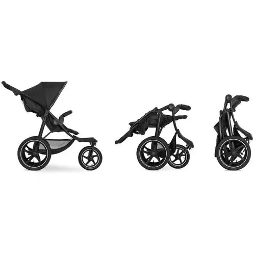 Poussette Tout Terrain - Runner 2 - 3 Roues - Pliage à 1 Main - Noir