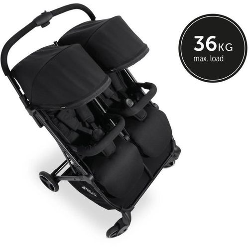 Poussette Double - Swift X Duo - 4 Roues - Pliage à 1 Main - Noir
