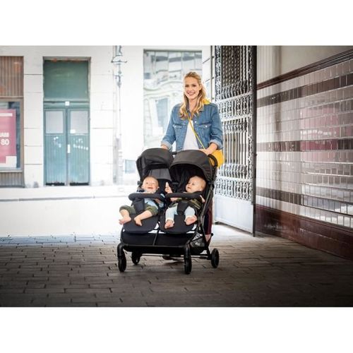 Poussette Double - Swift X Duo - 4 Roues - Pliage à 1 Main - Noir