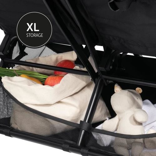 Poussette Double - Swift X Duo - 4 Roues - Pliage à 1 Main - Noir