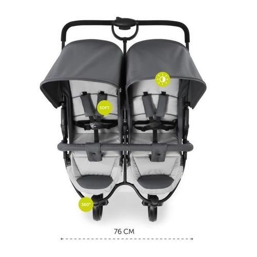 Poussette Jumeaux Hauck Roadster Duo Slx - Grey Silver