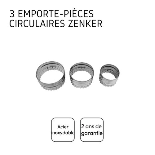 Lot De 3 Emporte-pièces Ronds Et Cannelés Emporte-pièces