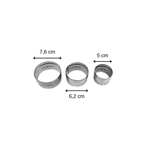 Lot De 3 Emporte-pièces Ronds Et Cannelés Emporte-pièces