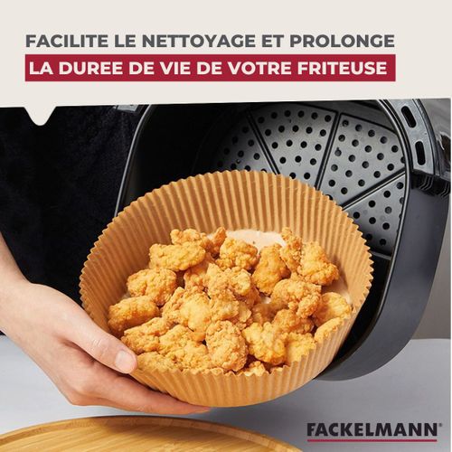 50 Moules En Papier Air Fryer Ronds 20 Cm Fackelmann