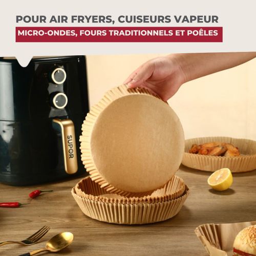 50 Moules En Papier Air Fryer Ronds 20 Cm Fackelmann