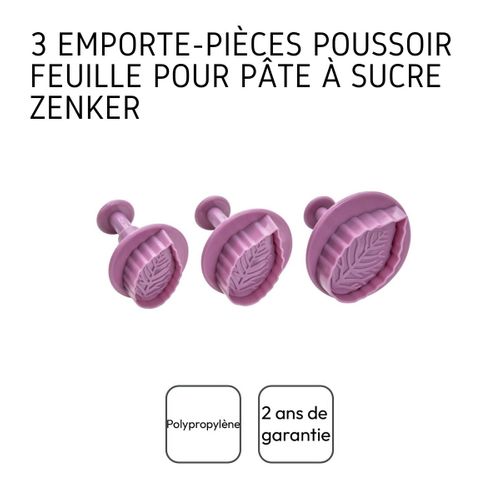 Lot De 3 Emporte-pièces Poussoir Motif Feuille Sweet Sensation