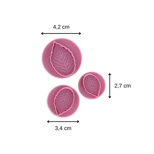 Lot De 3 Emporte-pièces Poussoir Motif Feuille Sweet Sensation